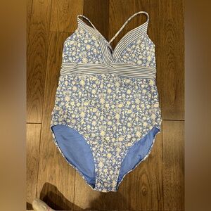 Vineyard Vines Blue and White Floral One Piece Swimsuit